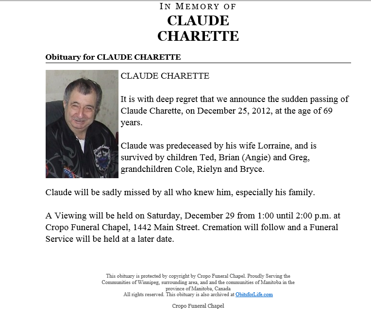 CLAUDE CHARETTE